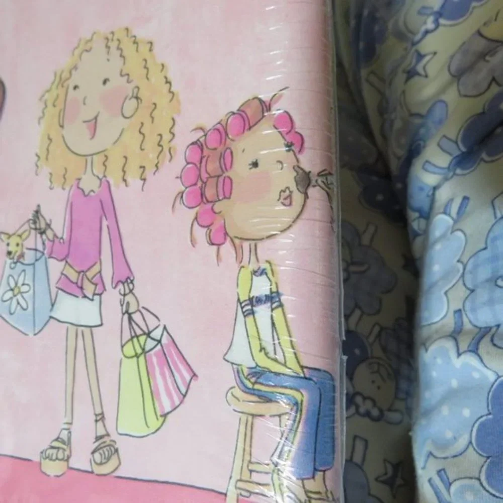 GIRLFRIENDS Pink GIRL WALLPAPER BOARDER Craft GREETING CARD Journal 6.25